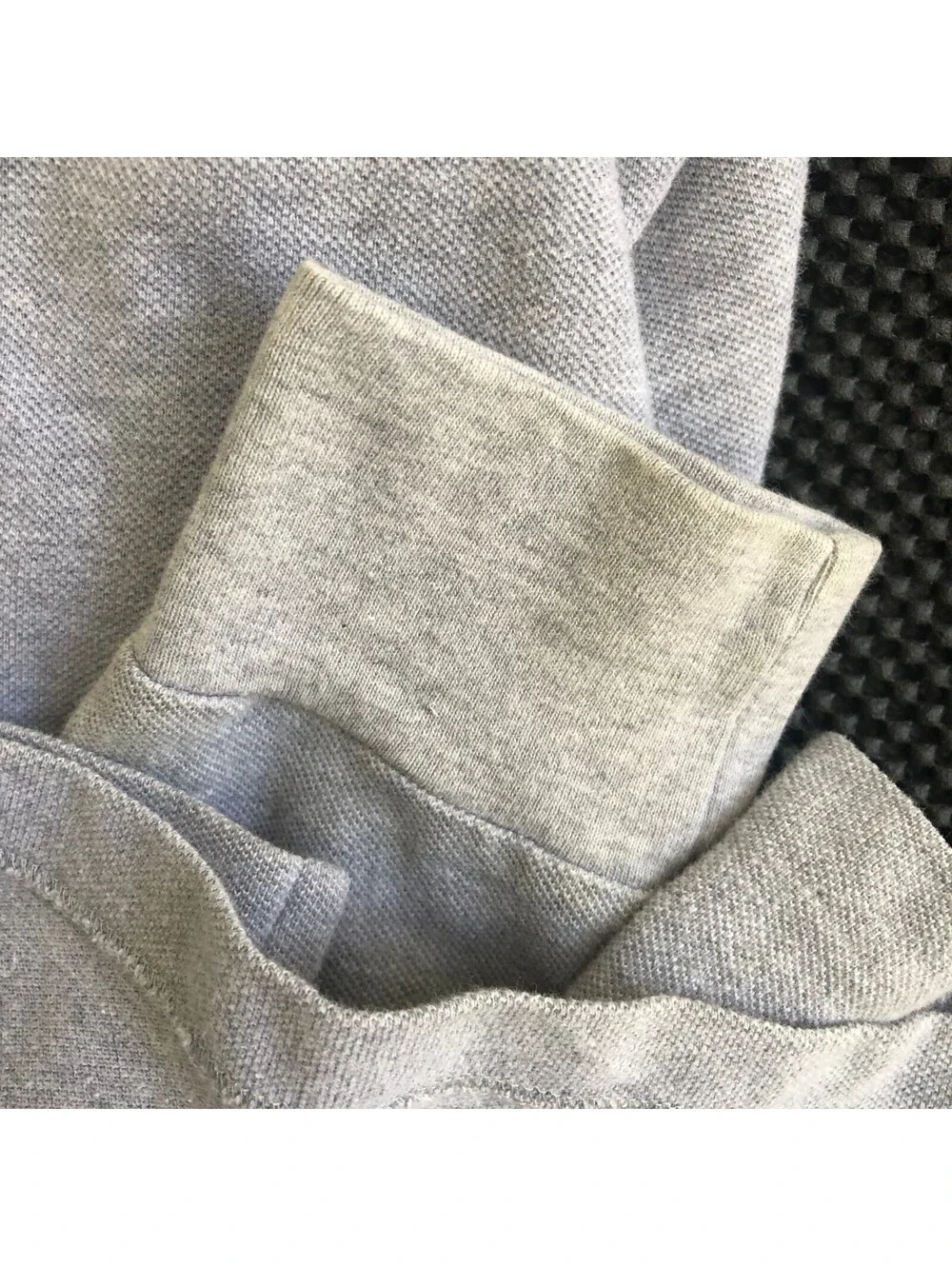 Polo Ralph Lauren 100% Cotton Long Sleeve Gray Knit Polo Shirt XL Preppy